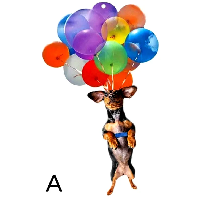 

Cartoon Cute Cat Dog Car Hanging Ornament with Colorful Balloon Hanging Ornament Decoration for Auto