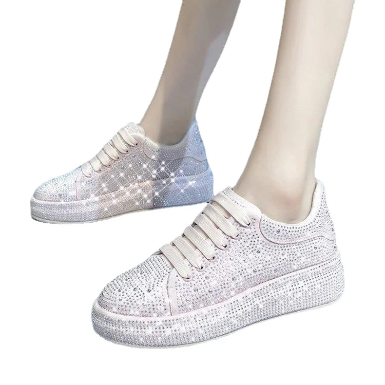 

European Station Dad Shoes 2021 New Mcquebai Rhinestone Platform Women's Starry Sky Gradient Full Diamond Platform Shoes