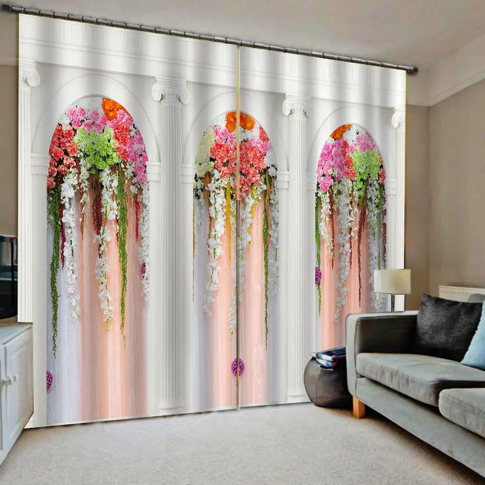 

3D Фотошторы для гостиной, спальни, в римском стиле, с виноградной лозой, роскошные шторы