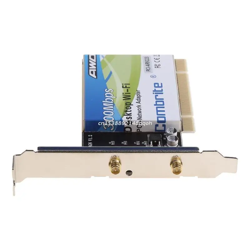 

AR9223 PCI 300M 802.11b/g/n Wireless WiFi Card for Desktop Laptop 6DB Antenna Dropship