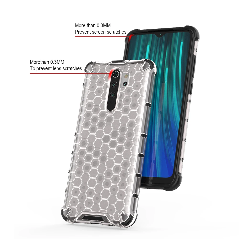 Сотовая защита для Xiaomi Redmi Note 8 Pro Чехол прозрачная гибридная силиконовая броня для Redmi Note 8 7 6 5 7A Pro задняя крышка