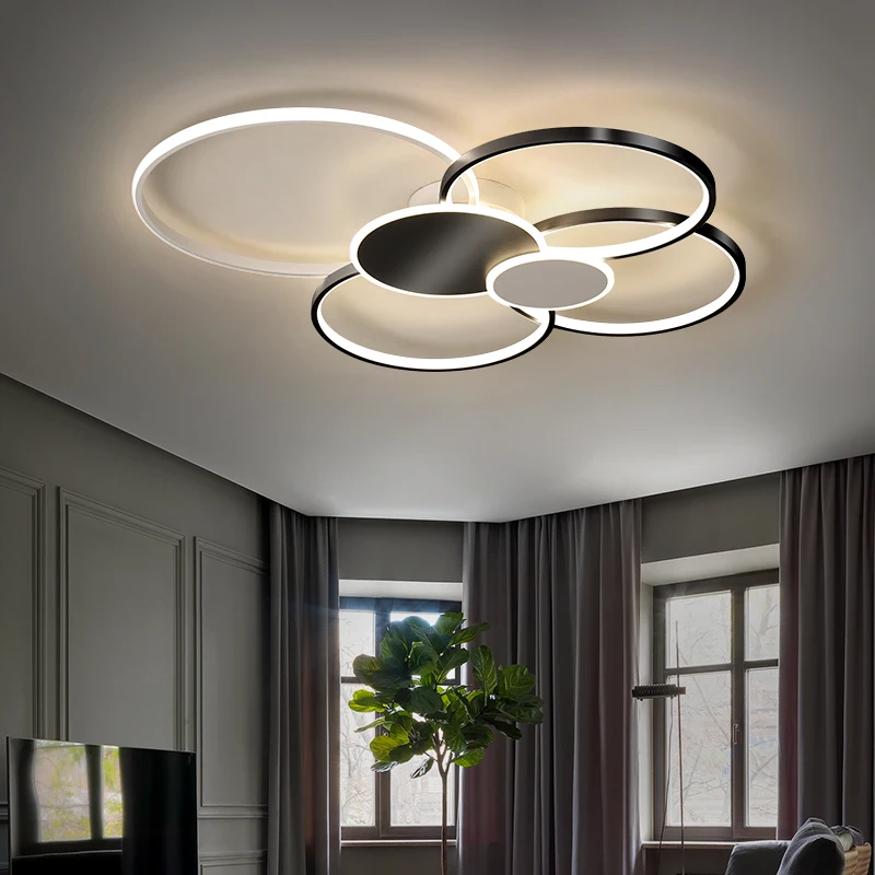 

New modern LED ceiling lights Black/White/Gold Frame plafon led ceiling lamp For Bedroom Livingroom led ceiling light AC110-220V