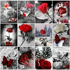 HUACAN Алмазная мозаика цветы полная площадь Алмазный Алмазная мозаика Рождественский подарок