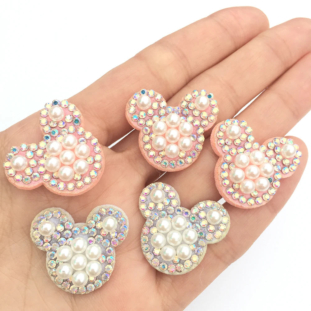 

Аппликация в виде медведя из страз и жемчуга для одежды, 20 шт./лот