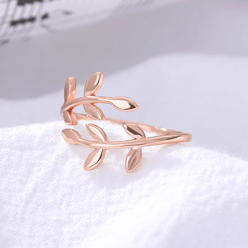 Charms Two Olive Tree Branch Leaves Open Ring for Women Girl Wedding Rings Adjustable Knuckle Finger Jewelry Xmas Gifts | Украшения и