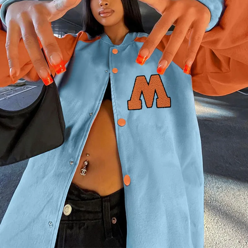 

Spring and autumn clothing 2021 new women's fashion jacket baseball suit women's color matching student's salt loose top