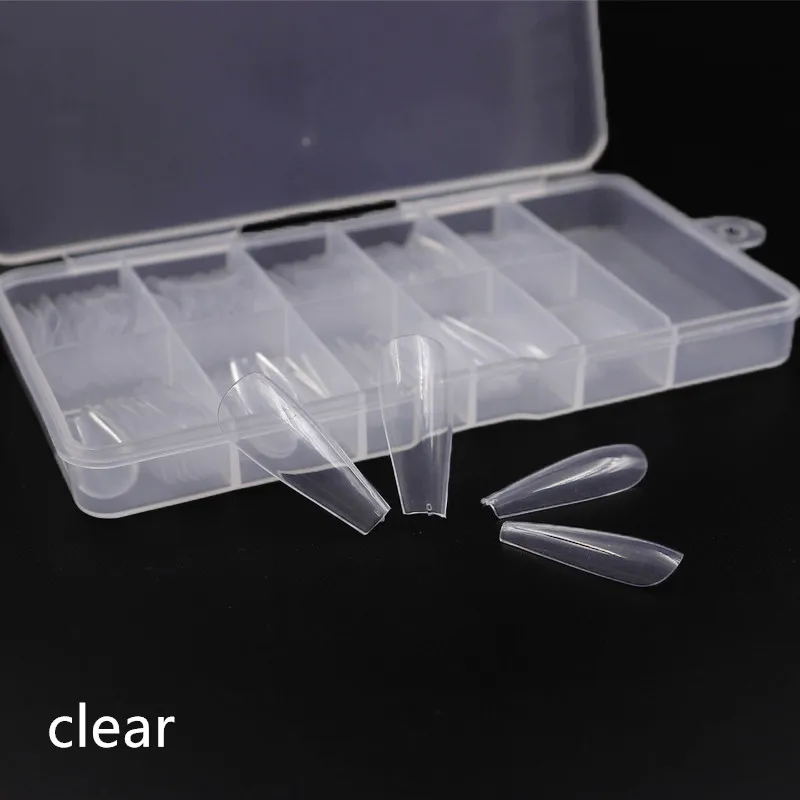Ballerina Clear 100 шт./кор. белый/натуральный светлый гвозь советы длинные ногти поддельные полное покрытие Flase ногтей Искусственные Пресс для ногтей, для нанесения с помощью клея для Для женщин "сделай сам" - Цвет: Ballerina Clear