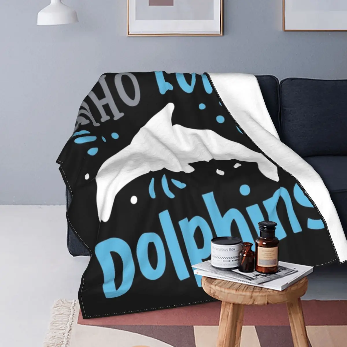 

Dolphin Lover Blanket Coral Fleece Plush Print Fish Animal Sea Wildlife Mammal Throw Blankets for Bedding Outdoor Bedding Throws