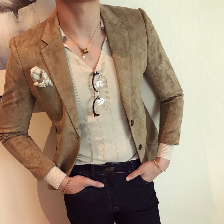 Deerskin английский костюм Джокера модная осенняя одежда Повседневный приталенный