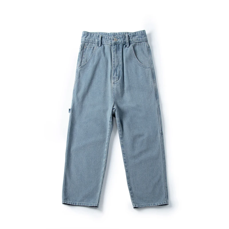 

Men Jeans 2021 Spring Loose Denim Pants Harajuku Simple New All-match Straight Jean Pant Male Leisure Chic Baggy Cowboy Trousers