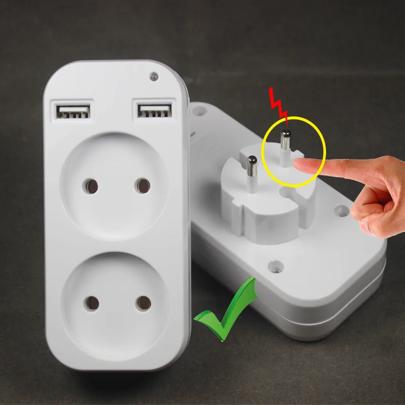 Удлинитель европейского стандарта с 2 USB-портами | Электроника