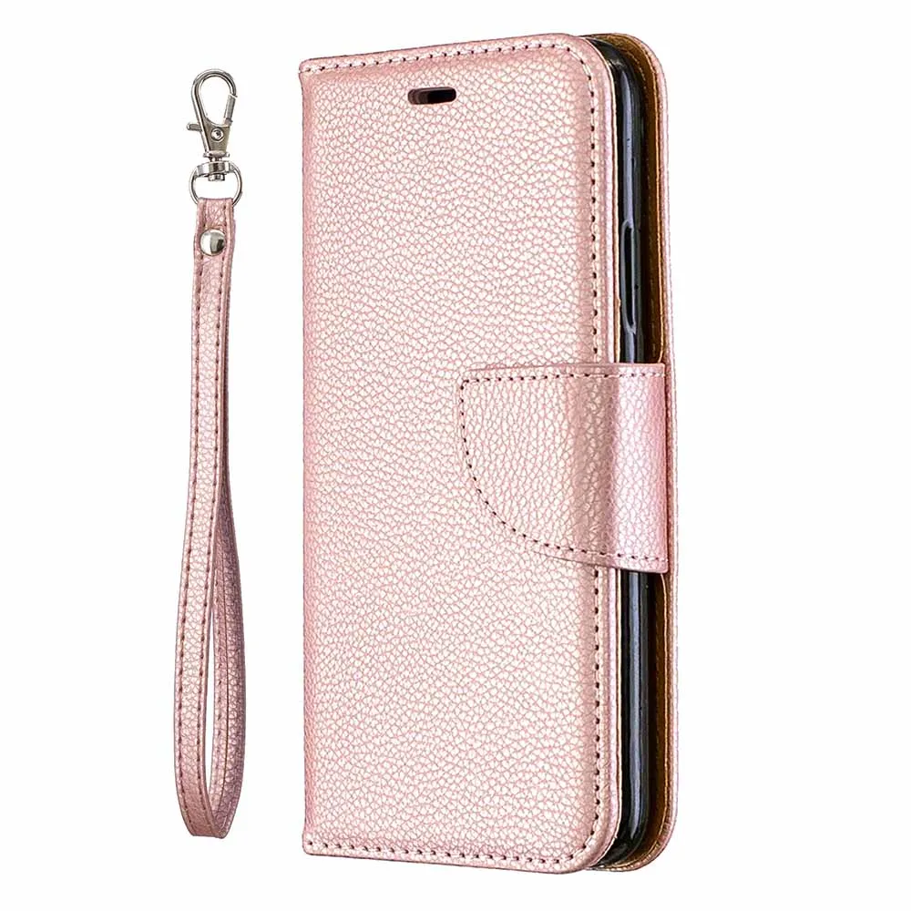 Pink Роскошный чехол-книжка с текстурой личи для iPhone 11 Pro Max, чехол для iPhone XS Max X XR 6 6S 7 8 Plus, чехлы для телефонов - Цвет: Pink