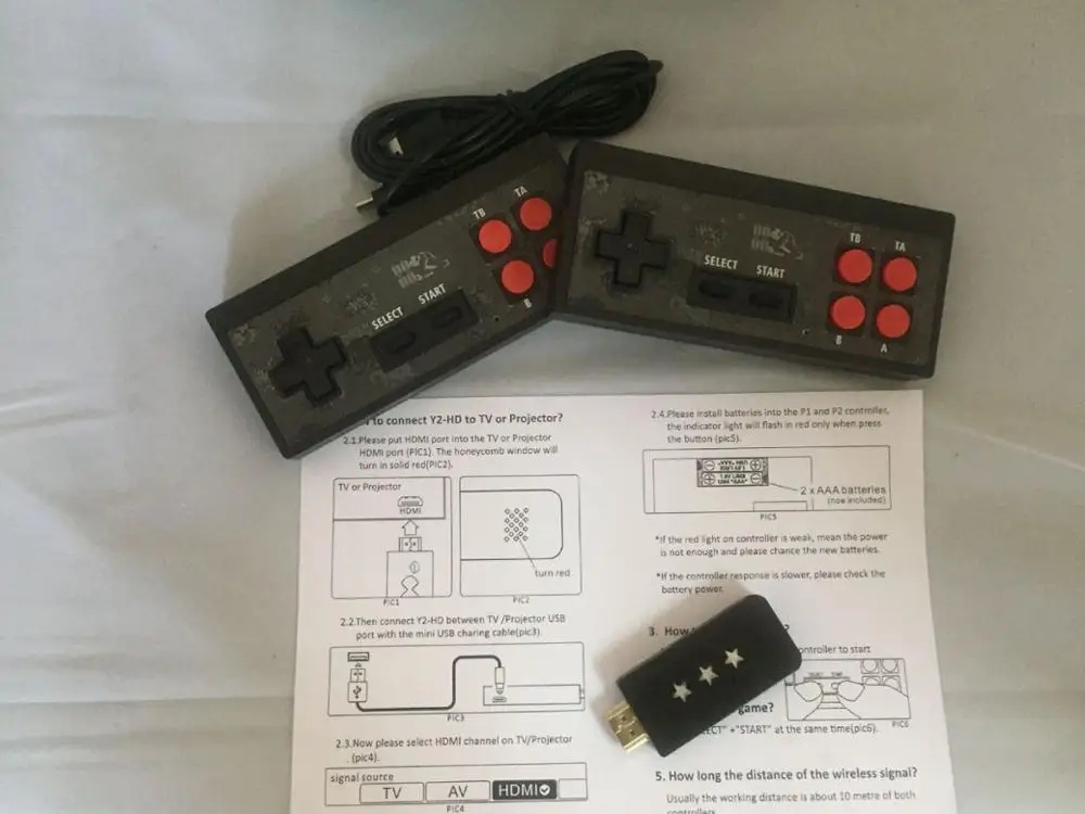 1 шт. беспроводная домашняя игровая консоль USB со встроенными 600 классическими