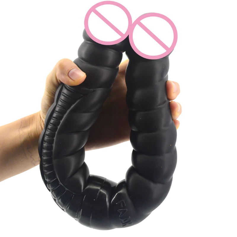 

U Shape Double Dildo Flexible Soft Jelly Vagina Anal Women Gay Lesbian Double Ended Dong Penis Artificial Penis Sex Toys