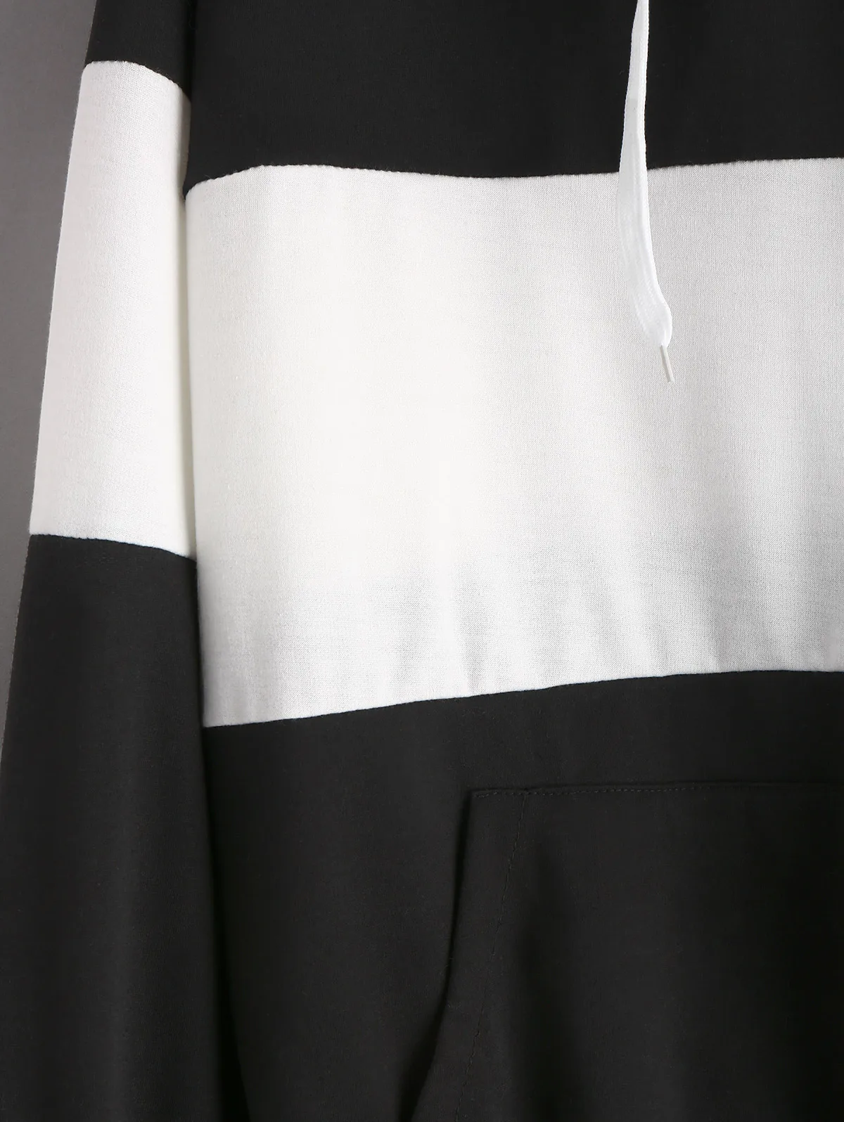 ZAFUL Black and White Hoodie Women's Sweatshirts Pullover Hooded Front Pocket Basic Long Sleeve Autumn Travel Exercise 2019 | Женская