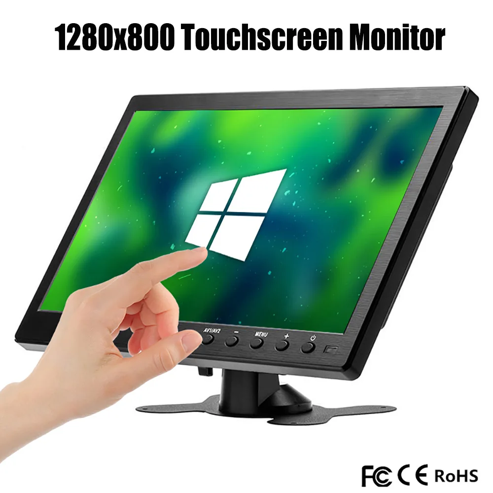 10.1 1280x800 Touch 10,1 дюймов 1366x768 портативный монитор для PS3/PS4 XBOX360 Raspberry Pi Windows 7 8 10 система видеонаблюдения с VGA HDMI BNC USB входом - Цвет: 10.1 1280x800 Touch