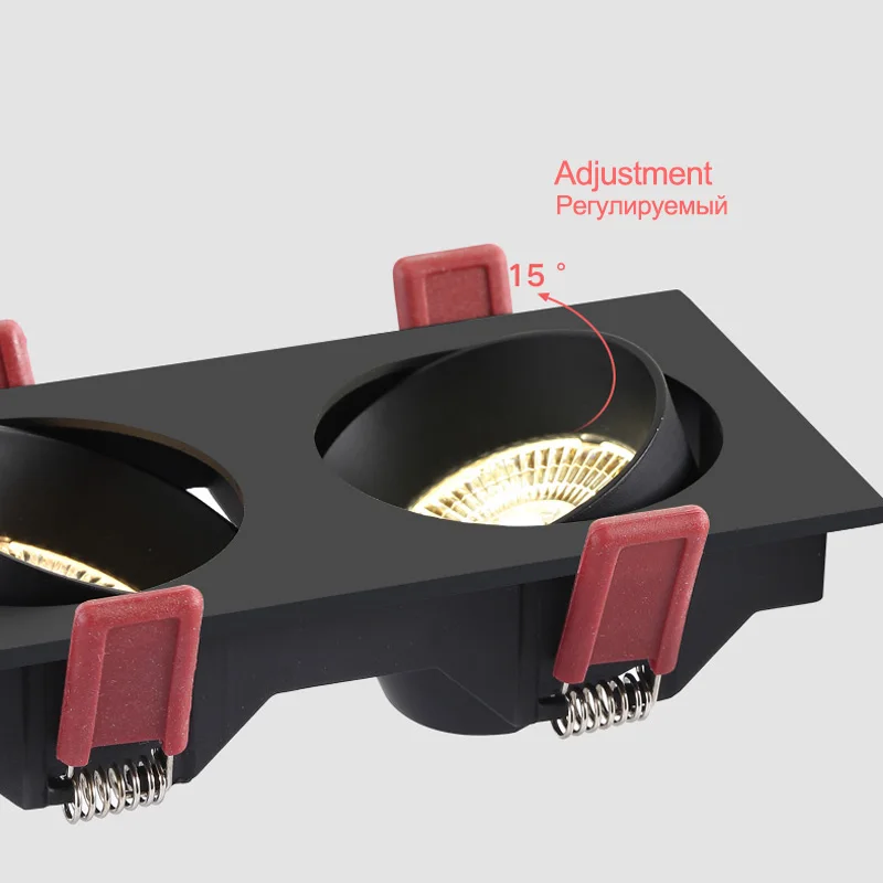 Черный спот встраиваемый тонкий квадратный Светодиодный белый точечный