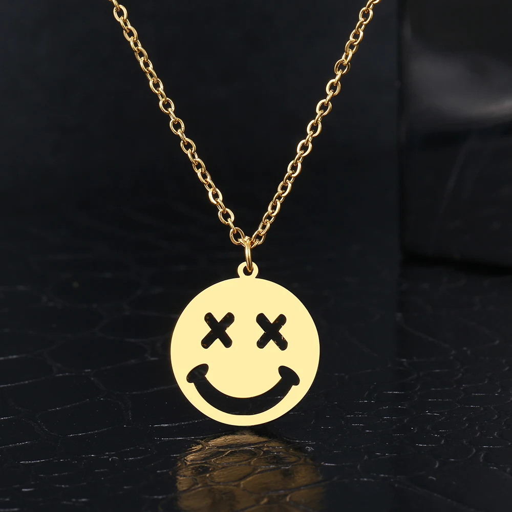 

Ожерелья из нержавеющей стали с забавным лицом, Kpop, кулон, цепочка для воротника, модное ожерелье для женщин, ювелирные изделия, вечеринка, д...