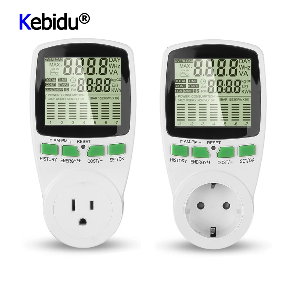 Цифровой ЖК разъем измеритель энергии электроэнергии мощности ваттметр