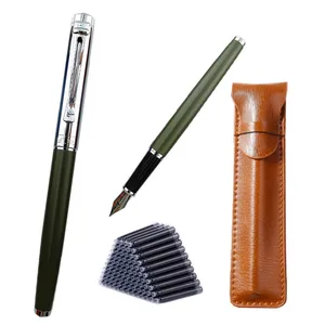 Ручка перьевая металлическая с алмазным наконечником, отличный подарок для письма, офисные принадлежности