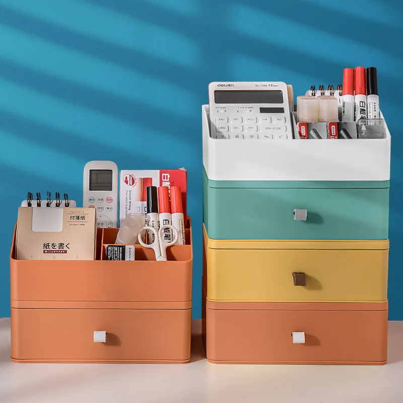 

Nordic Desktop Stackable Makeup Organizer Drawers Office Accessories Storage Box Jewelry Lipsticks Masks Storage Container Case