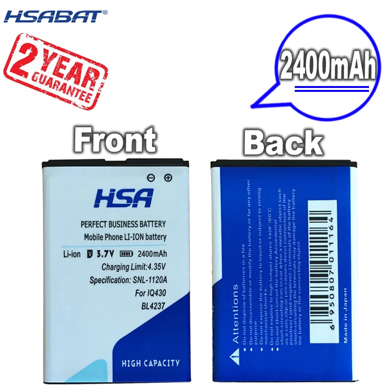 Новое поступление [HSABAT] 2400mAh BL4237 Сменный аккумулятор для Fly IQ245 IQ246 IQ430|Аккумуляторы