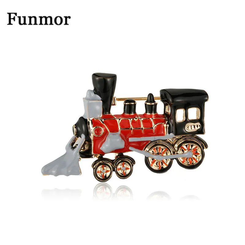 Funmor Ретро паровой поезд сплав Броши Эмаль Булавка для женщин мужчин рутинные