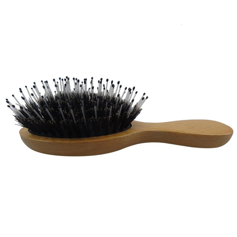 Мини деревянная Массажная расческа натуральный Кабан щетина Антистатические