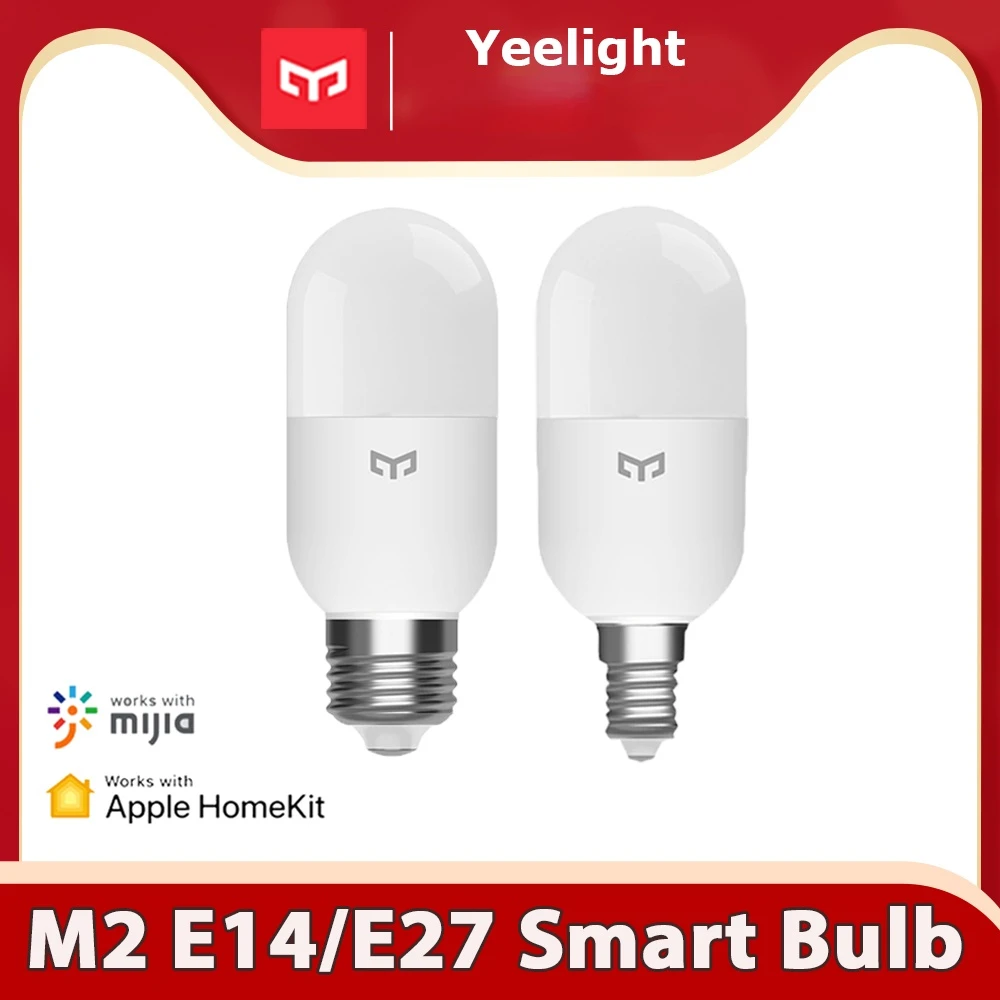 

Yeelight LED Smart Bulb M2 Bluetooth Mesh Version E27 E14 Dimmable Lamp Color Temperature APP Control Work with Homekit Mi Home