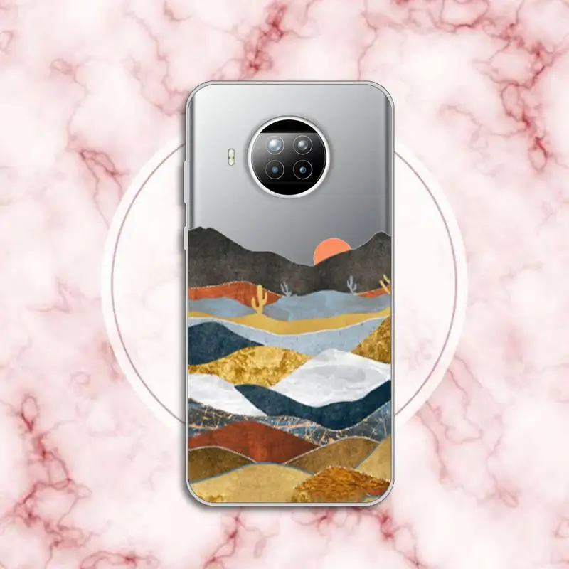 

Mountain Marble Moon aesthetics Phone Case Transparent for Xiaomi Redmi note 10 t 8 9 pro lite 11
