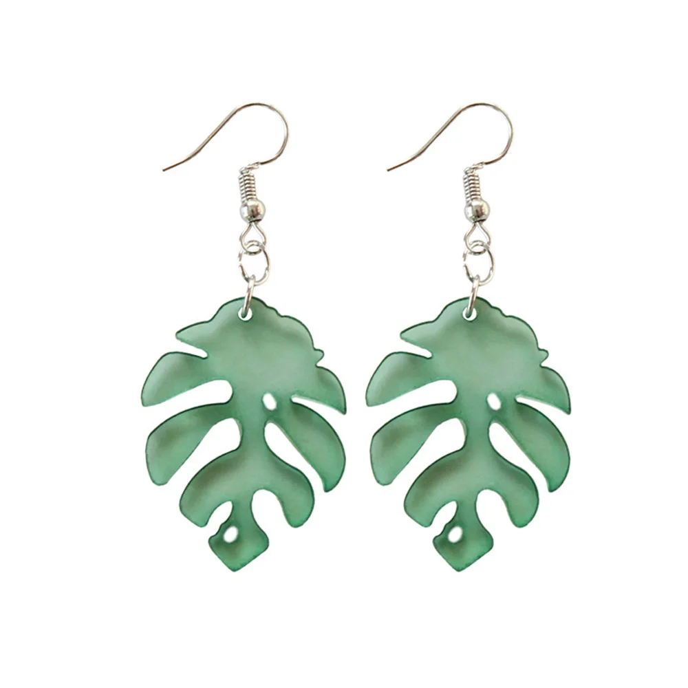 1 пара акриловых зеленых сережек крючков милые ажурные Висячие серьги для женщин