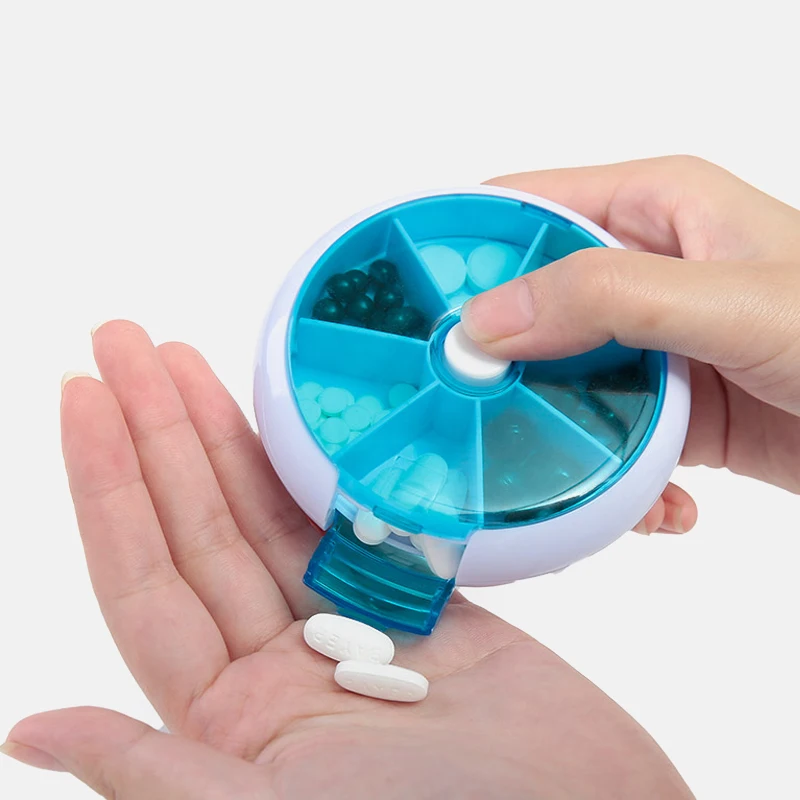 

7 Compartment Pill Storage Plastic Box Outdoor Candy Food Container Case Travel Medicine Rotation Holder Organizer Boxes Bins
