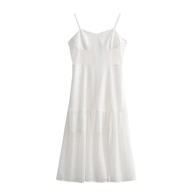 

Women Side Slit Translucent Lace Suspender Dress Holiday Style Female Clothes Casual Lady Slim Vestido D9133