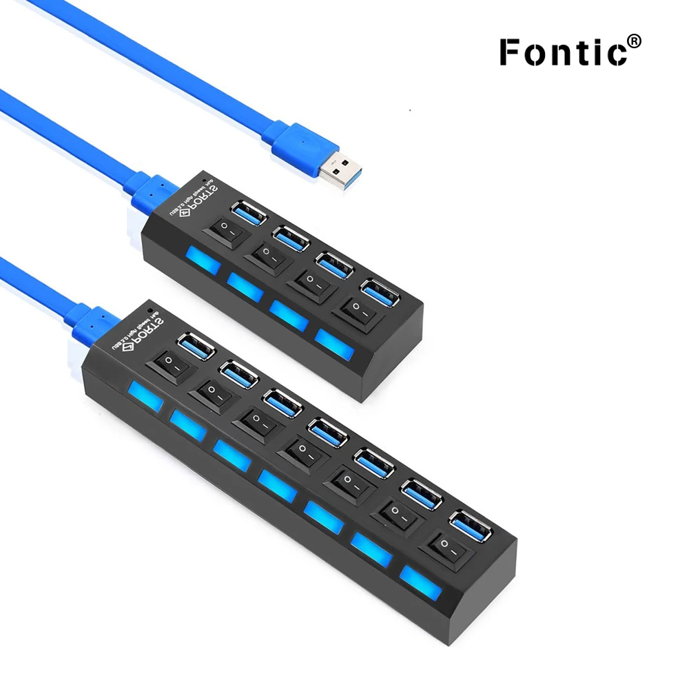 

4/7 Порты USB 3,0 док-станция USB разветвитель с включения/выключения Поддержка Мощность высокое Скорость ПК Компьютерные аксессуары