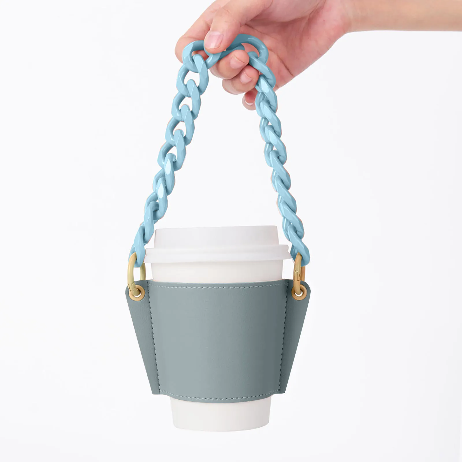 

Портативная съемная цепочка, наборы кофейных чашек, ручной держатель для стеклянной чашки, дорожная чашка, Внешняя упаковка, кожаный чехол, ...