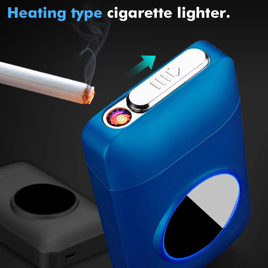 

Metal Capacity Cigarette case recharged with USB Electric Lighter Cigarette Cigarette Holder Men Gifts