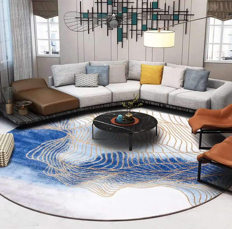 

Nordic Style Art Geometry Round Small Floor Mat Floor Mat Bedroom Living Room Home Decoration