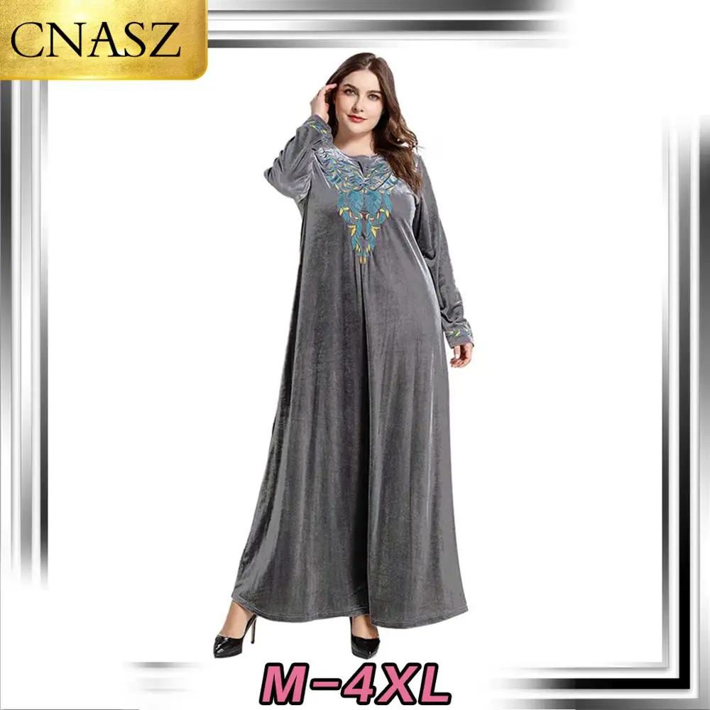 Мусульманское платье Дубай Турция мусульманская Мода большой размер женское