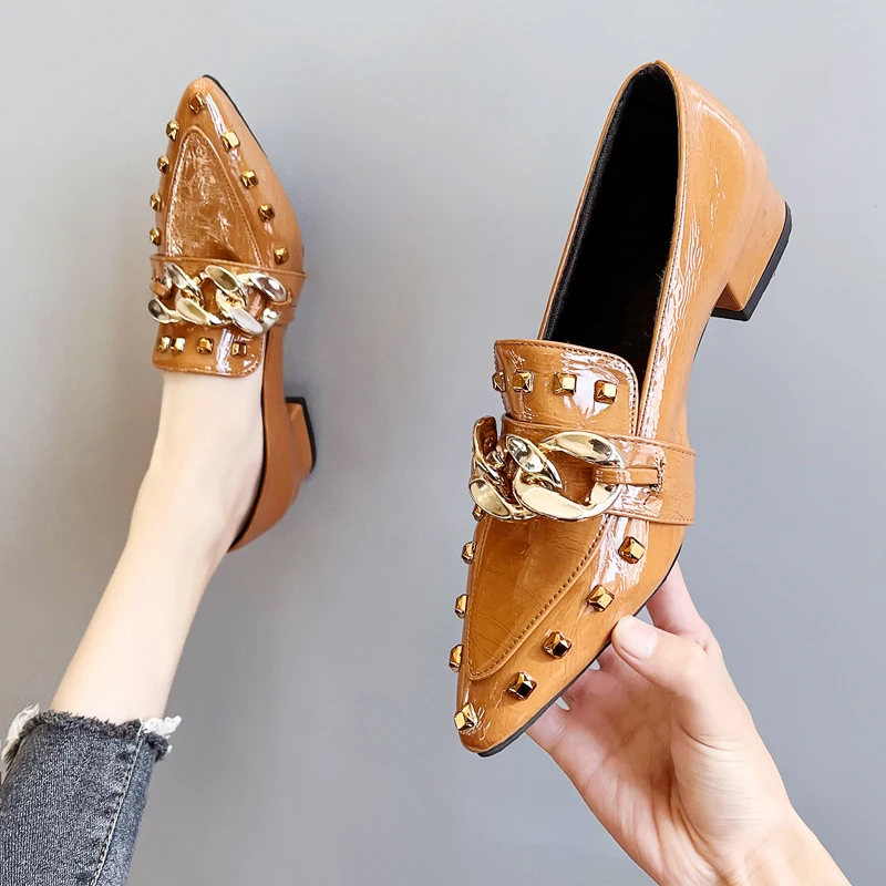 

Shoes Pointed Toe 2022 Fashion Women's Casual Female Sneakers Flats All-Match British Style Clogs Platform Autumn Oxfords Modis