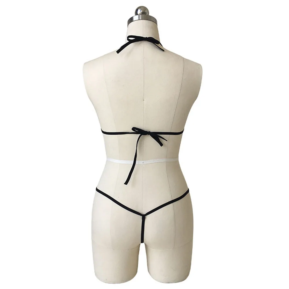 

1 Set Women Sexy Lingerie Deep V Underwear Sleepwear See Through Nightgown Nightwear White Black Wholesale