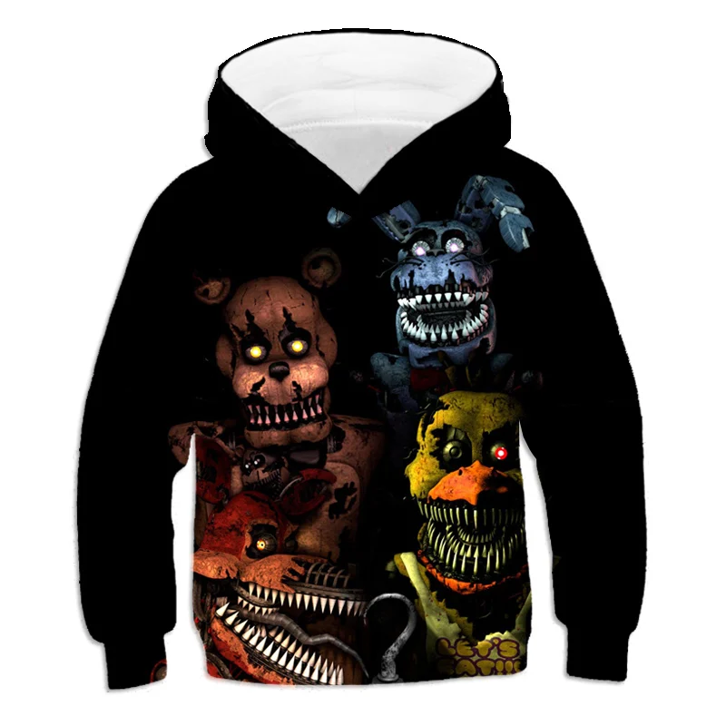 Пугающая одежда на Хэллоуин толстовка Fnaf для мальчиков и девочек школьная милые