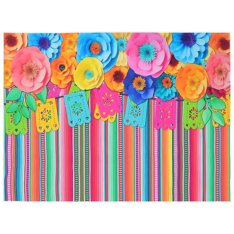 

1pc Carnival Party Flower Baby Shower Photo Backdrop Wall Tapestry Hanging Tapestry Background Cloth