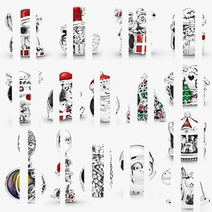 Top Selling 925 Silver Fashion Christmas Gift Beads Suitable For The Original Pandora Bracelet Womens Diy Charm Jewelry