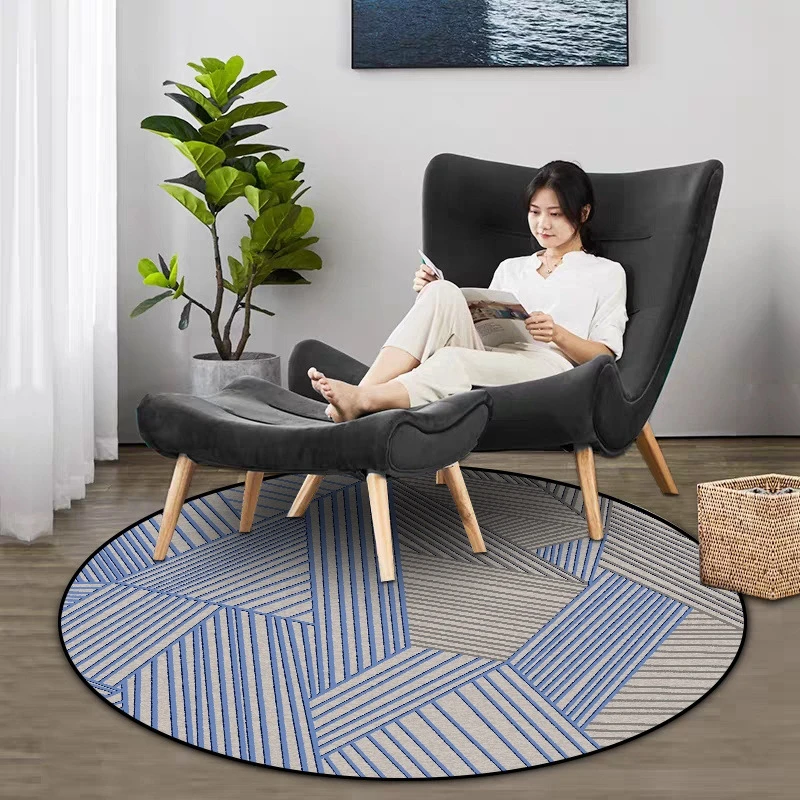 Современные минималистичные Нескользящие ковры синего и серого цвета