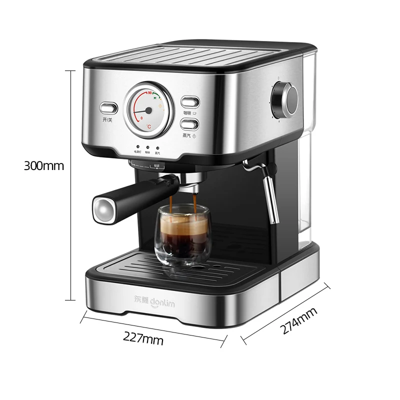 

1000W Machine Household Small Italian Type Semi-automatic Steam Type Milk Foam Cold Brew Coffee Maker Espresso Coffee Maker
