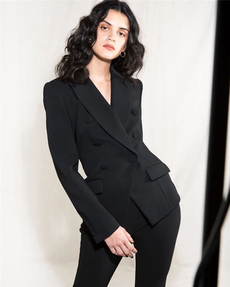 High Quality Long Sleeve V-Neck Thick Winter Black Fashion Women Jumpsuits Rompers Celebrity Evening Party Jumpsuit