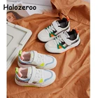 Кроссовки Детские сетчатые, повседневные, без шнуровки, брендовые мягкие, для мальчиков и девочек, белые, на осень