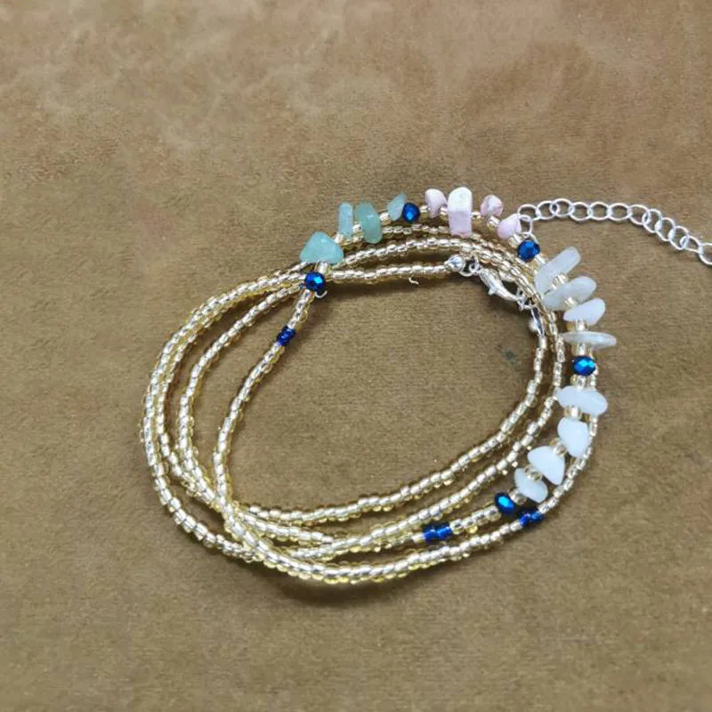 

Swimwear Bikini Beach Waist Chain Ladies Sexy Natural Stone Glass Rice Beads Body Jewelry Bohemian Style Bikini Chain