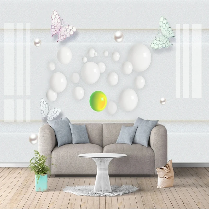 3D фото на заказ настенная бумага с жемчугом бабочкой домашний интерьер красивая