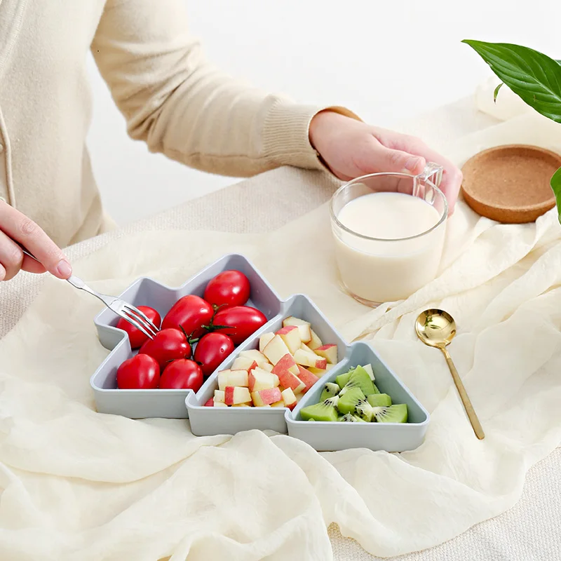 3-РЯД десертные тарелки посуды Рождественская елка Форма Пластик конфеты закуски